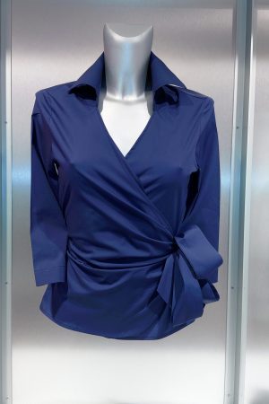 W814 Poplin bluza na preklop