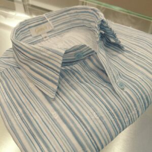 M314 belo-modra casual srajca