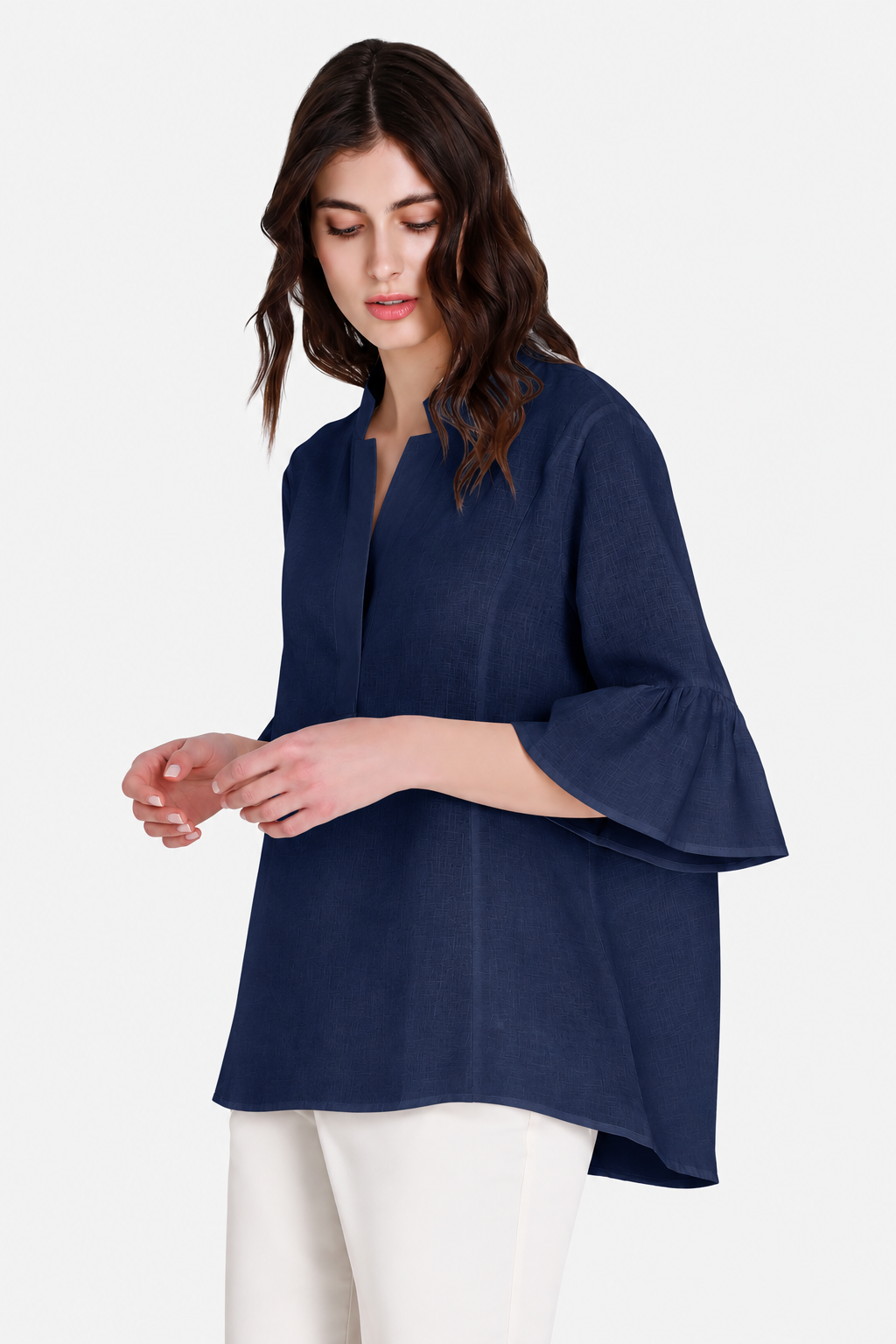 9284 daljša lanena bluza