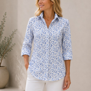 W070 vzorčasta bluza