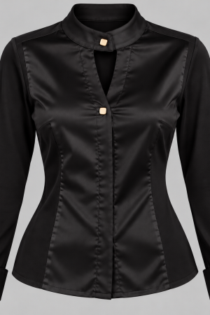 Alternative view of W908 bluza v kombinaciji jersey /saten