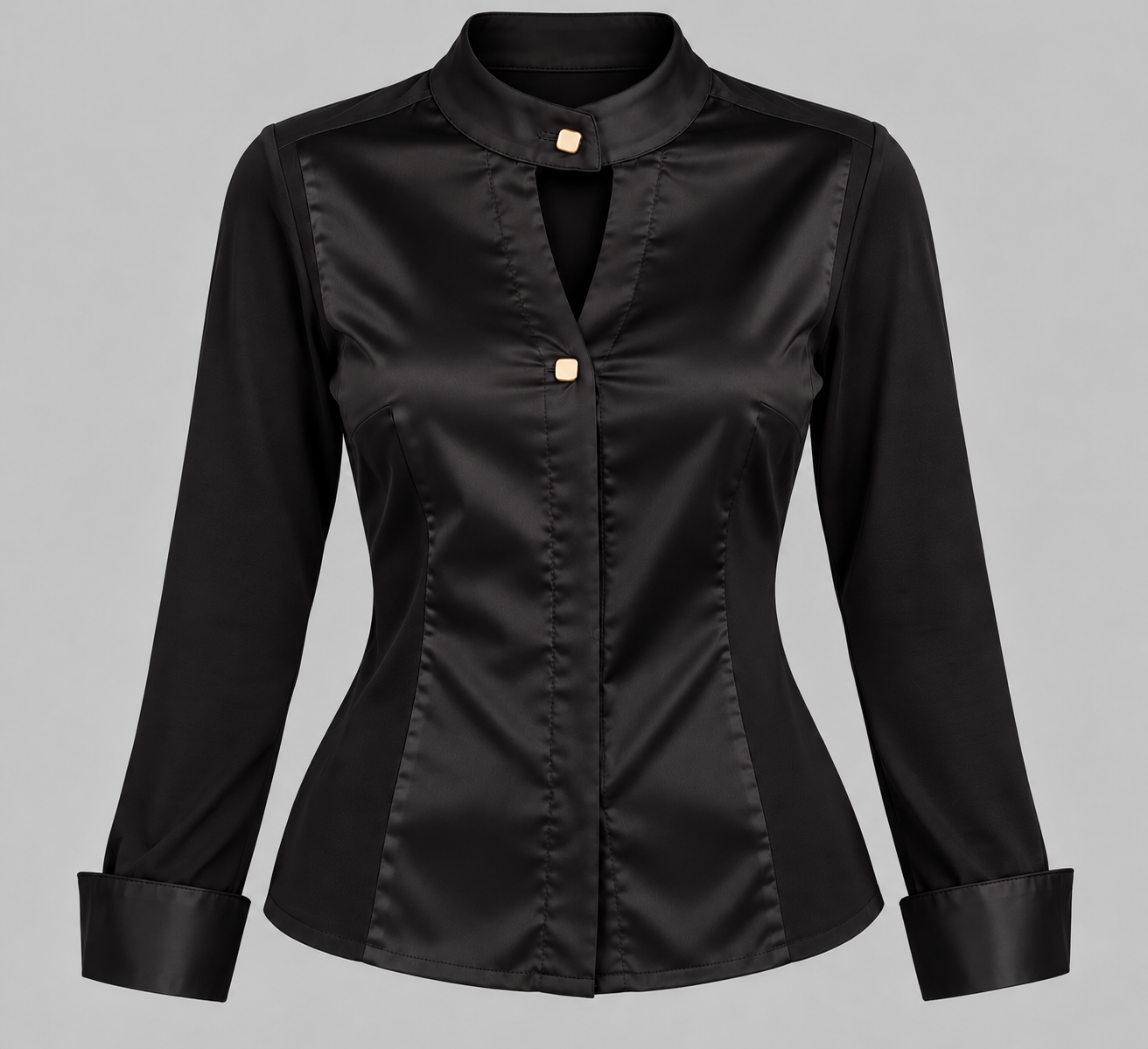 W908 bluza v kombinaciji jersey /saten - slika 2