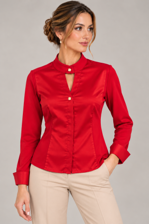 W908 bluza v kombinaciji jersey /saten